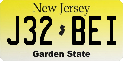 NJ license plate J32BEI