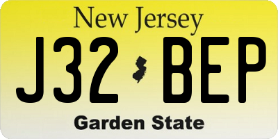 NJ license plate J32BEP