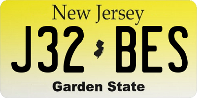 NJ license plate J32BES