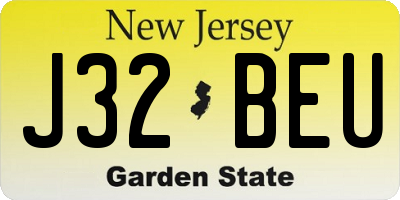 NJ license plate J32BEU
