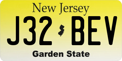 NJ license plate J32BEV