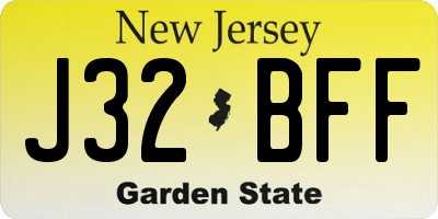 NJ license plate J32BFF
