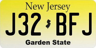 NJ license plate J32BFJ
