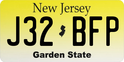 NJ license plate J32BFP