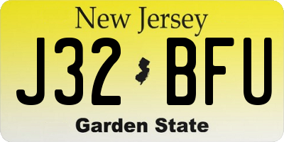 NJ license plate J32BFU