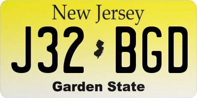 NJ license plate J32BGD