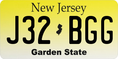 NJ license plate J32BGG