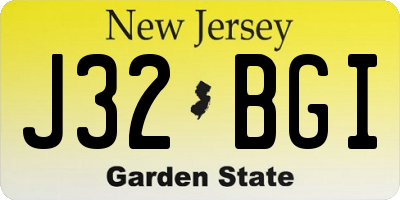 NJ license plate J32BGI