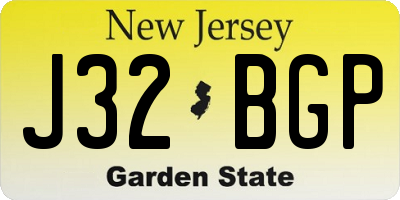 NJ license plate J32BGP