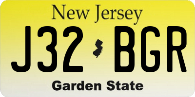 NJ license plate J32BGR