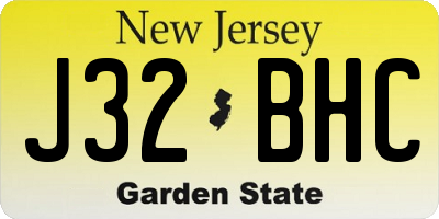 NJ license plate J32BHC