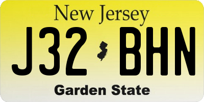 NJ license plate J32BHN
