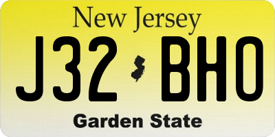 NJ license plate J32BHO