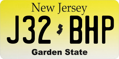 NJ license plate J32BHP