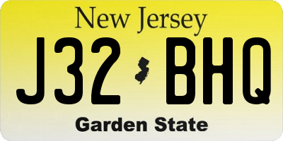 NJ license plate J32BHQ