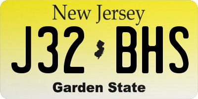 NJ license plate J32BHS
