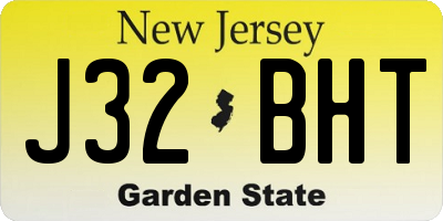 NJ license plate J32BHT
