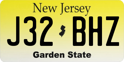 NJ license plate J32BHZ