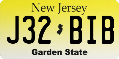 NJ license plate J32BIB