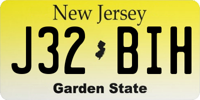 NJ license plate J32BIH