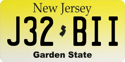 NJ license plate J32BII