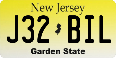 NJ license plate J32BIL