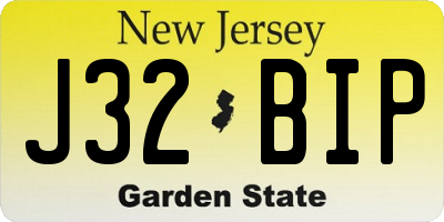 NJ license plate J32BIP