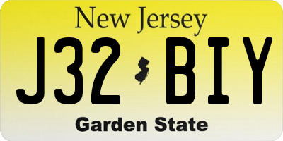 NJ license plate J32BIY