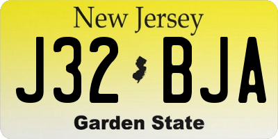 NJ license plate J32BJA