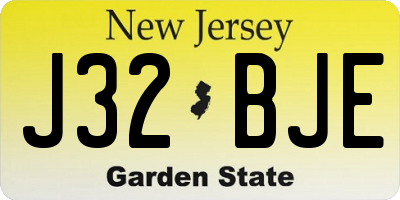 NJ license plate J32BJE