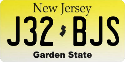 NJ license plate J32BJS