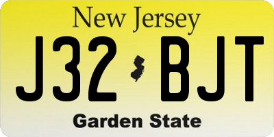 NJ license plate J32BJT