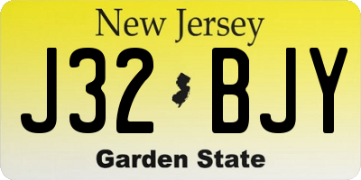 NJ license plate J32BJY