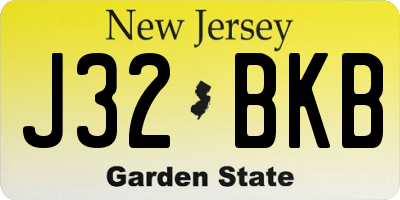 NJ license plate J32BKB