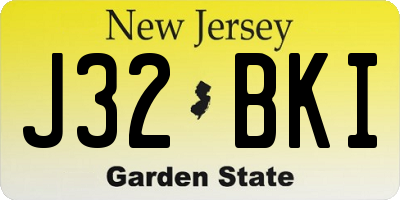NJ license plate J32BKI