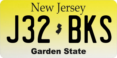 NJ license plate J32BKS