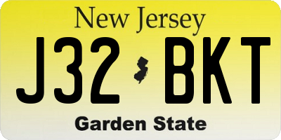 NJ license plate J32BKT