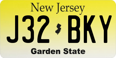 NJ license plate J32BKY