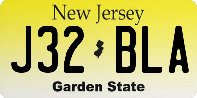 NJ license plate J32BLA