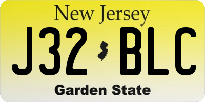 NJ license plate J32BLC