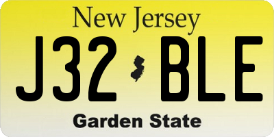 NJ license plate J32BLE