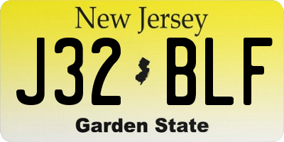NJ license plate J32BLF