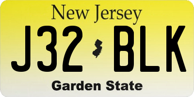 NJ license plate J32BLK