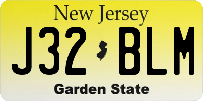 NJ license plate J32BLM