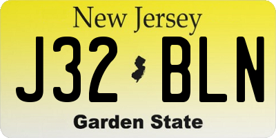 NJ license plate J32BLN