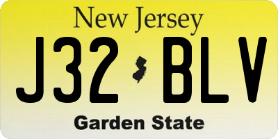 NJ license plate J32BLV