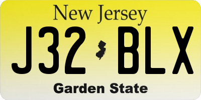 NJ license plate J32BLX