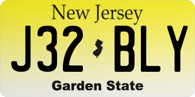 NJ license plate J32BLY