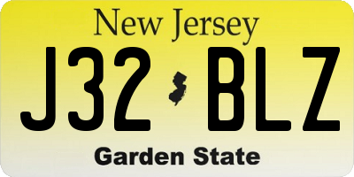 NJ license plate J32BLZ