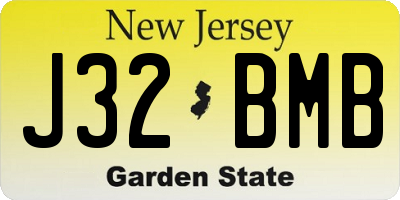 NJ license plate J32BMB